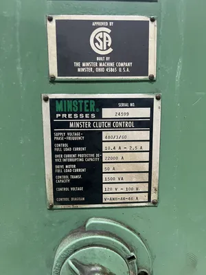 USED 1980 MINSTER MINSTER E2-200-72-42 PRESS