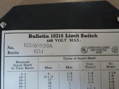 USED CUTLER HAMMER 10316H59A