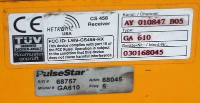 USED MAGNETEK / PULSESTAR GA-610 CRANE CONTROLLER CS458, GA610