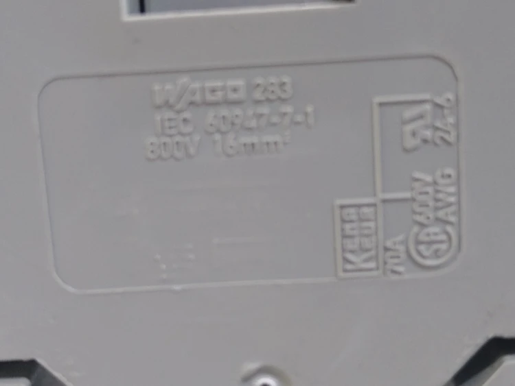 Used WAGO 283-901  IEC 60947-7-1 Terminal Blocks Arizona US | ASSET CONVERSION SPECIALISTS, INC. #311127