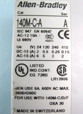 USED Allen-Bradley 140M-C-A