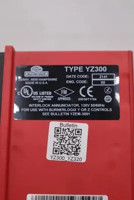FIREYE BURNER LOGIX TYPE YZ300 INTERLOCK ANNUNCIATOR 120V 50/60HZ STOCK 3715CC
