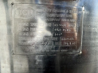 250L SS BCH Hemispherical JKTD Mixing Tank 2.2 kw