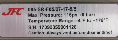 NEW JFC 085-SR-F05/07-17-5/5 VALVE ACTUATOR 1-1/2" JFS-210N 085SRF05071755