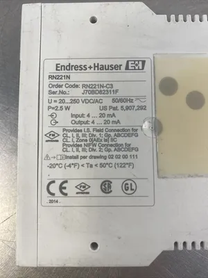Endress + Hauser RN221N (RN221N-C3) Relay Module. 5B-3
