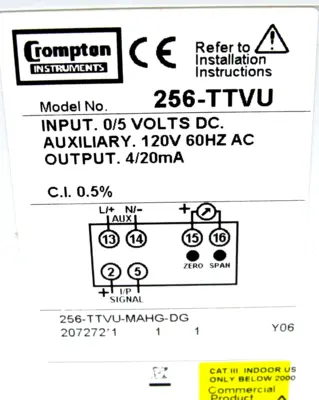 NEW CROMPTON 256-TTVU-MAHG-DG TRANSDUCER 256TTVUMAHGDG