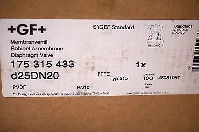 NEW GEORG FISCHER 175.315.433 DIAPHRAGM VAVLE 175315433