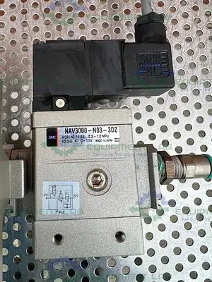 USED SMC NAW3000-N03 FILTER REGULATOR 0.05-0.85MPA W/ SMC PNEUMATIC / SOLENOID  VALVE