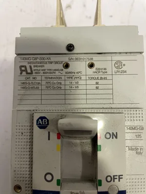 Allen-Bradley 140MG-G8P-B30-KA 3 Pole 3A Instantaneous Trip Circuit Breaker