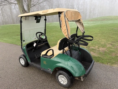 (1) 2019 E-Z-Go EFI golf cart with a Kawasaki gas engine, model 657061G01, includes canopy, fold-dow...