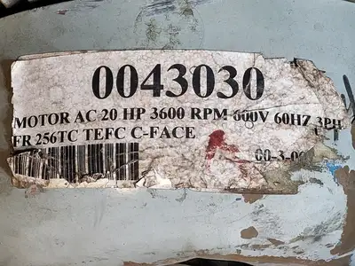 20 hp, 575 volts, 3500 rpm, 256T Electric Motor