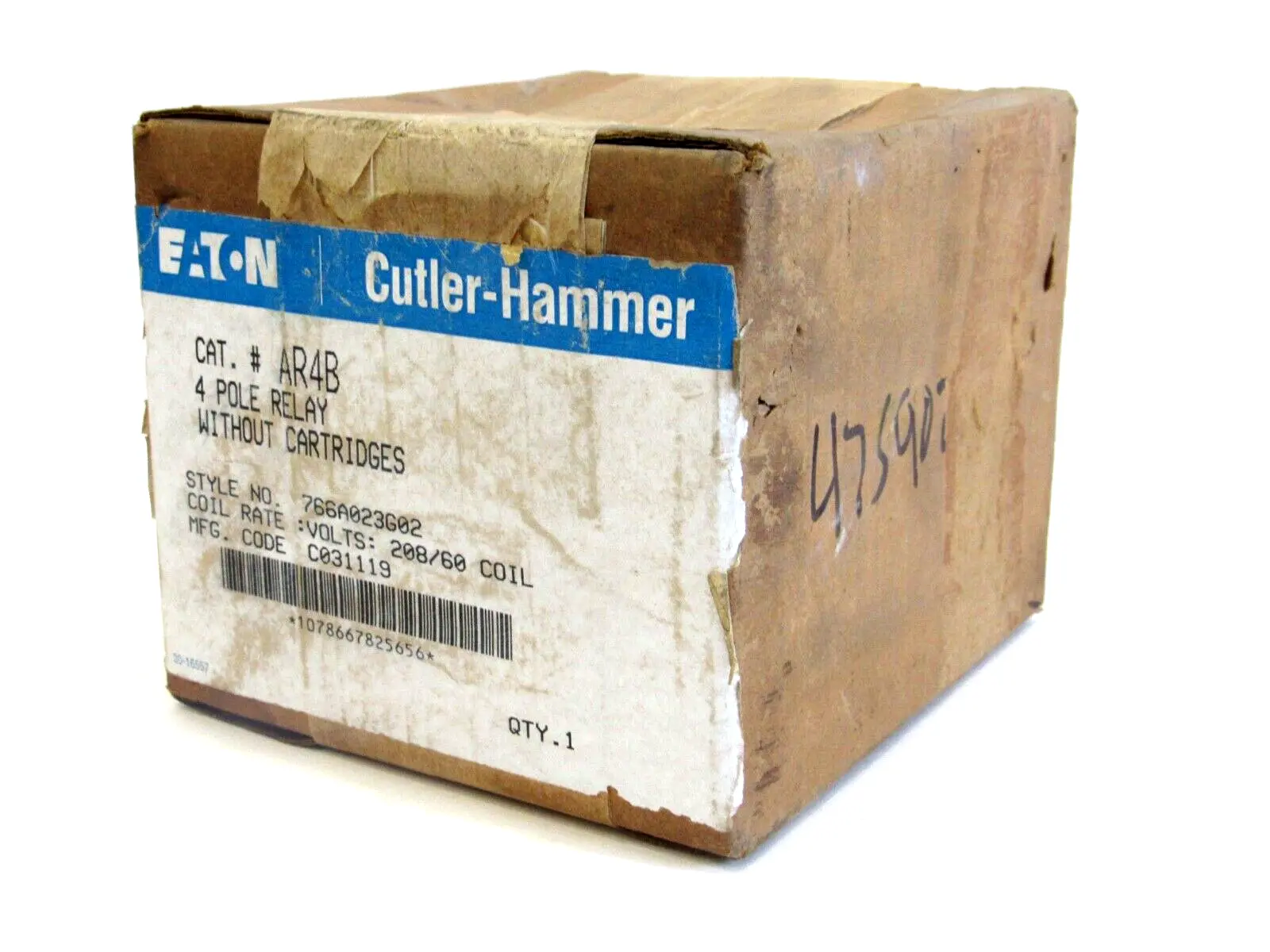 NEW EATON CUTLER-HAMMER AR4B RELAY 4 POLE W/O CARTRIDGES