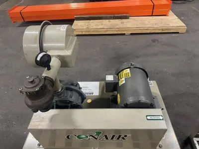 USED CONAIR PD-5 5 HP VACUUM PUMP WITH DUST COLLECTOR