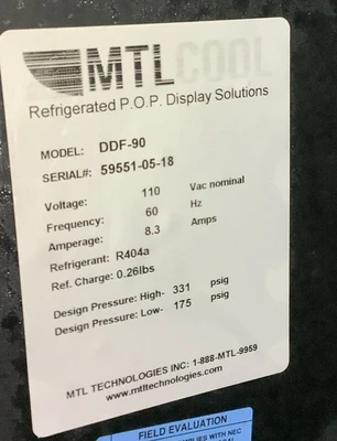 152-0187 MTL DDF-90 2 Door Horizontal Countertop Freezer