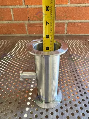 Used 3 WAY STAINLESS STEEL KF 50 TO KF 16/10 ELBOW NIPPLE VACUUM FITTING Valves/Fittings California US | Equipment Lab #1317035
