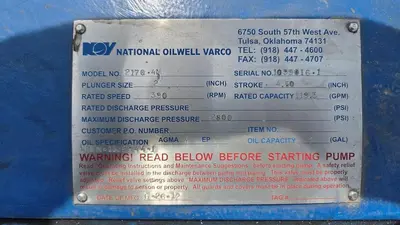 NEW NATIONAL OILWELL VARCO "NOV" 217Q-4M QUINTUPLEX PUMP