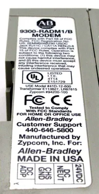 USED ALLEN BRADLEY 9300-RADM1/B MODEM 9300RADM1B