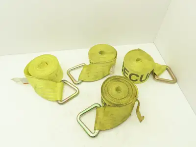 4"x 26' Winch Strap V-Ring D-Ring Flatbed Tie-Down 5000 Lbs  Lot of 4