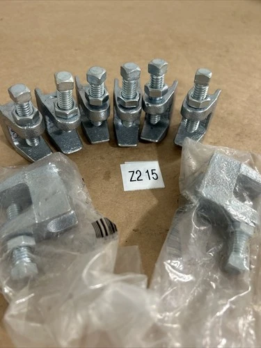 (8) 62G0038  3/8" Electro-Galvanized Beam Clamp + Warranty