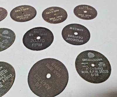 Abrasive Cut Off Wheel Different Thickness Carborundum A36-I BMX2 Lot of 13