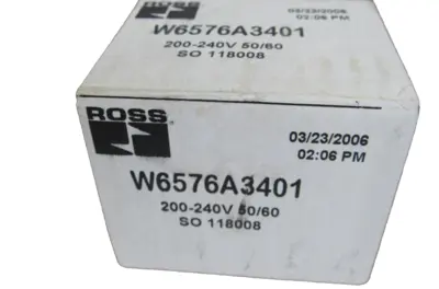 NEW ROSS CONTROLS W6576A3401 SOLENOID VALVE 200-240V 50/60