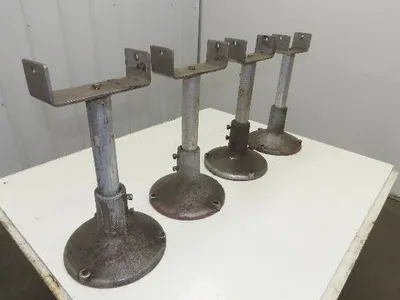 7" Tabletop Conveyor Aluminum Pedestal Round Pipe Leg Stand 16"-20"H Set of 4
