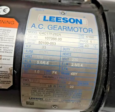 Used Leeson 387458943895897438539480 Gearmotors California US | Amiron Machinery #1087643
