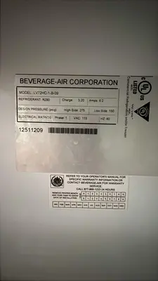 Used Beverage Air Used 2017 Beverage Air LV72HC-1-B Refrigerated Glass 3 Door Reach In Merchandiser Display Refrigerators Illinois US | Falcon Restaurant Supply #1373725
