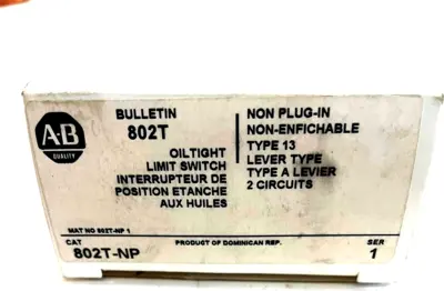 ALLEN BRADLEY 802T-NP LIMIT SWITHCH SER. 1 802TNP NEW, SURPLUS