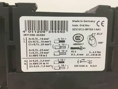 USED SIEMENS 3RT1036-3AK60