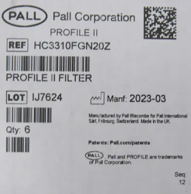 NEW BOX OF 6EA PALL HC3310FGN20Z PROFILE II FILTER