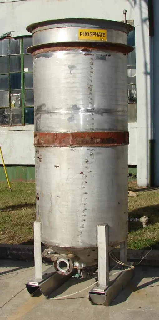 SPC4782  Tank 350 gallon vertical tank, Stainless Steel, conical