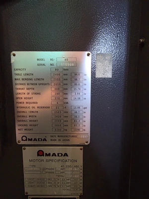 Used AMADA RG-80 Press Brakes California US | Sterling Machinery Exchange #1465712
