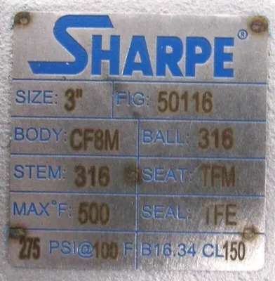 NEW SHARPE SPNII-125 ACTUATOR VALVE 3" MDL 2004 SPNII125 50116