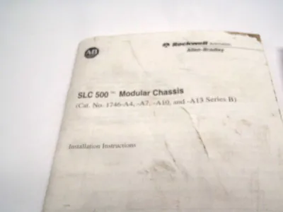 USED ALLEN-BRADLEY MODULAR CHASSIS INSTALLATION INSTRUCTIONS