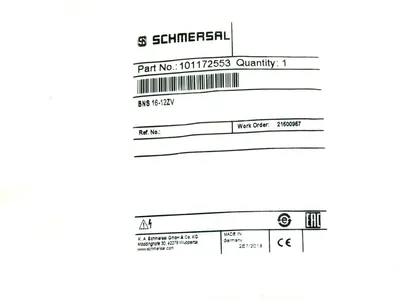 NEW SCHMERSAL BNS 16-12ZV SAFETY SENSOR 101172553 BNS1612ZV