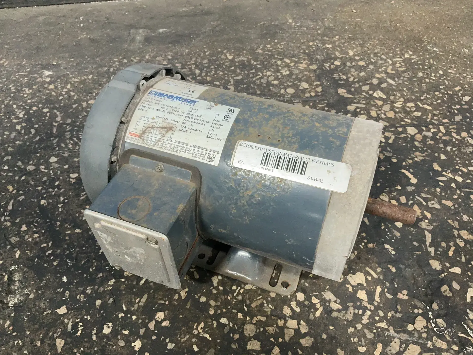 Used MARATHON ELECTRIC KVD 56T34F5306J P Motors (misc) Ohio US | HGR 24 #1323444
