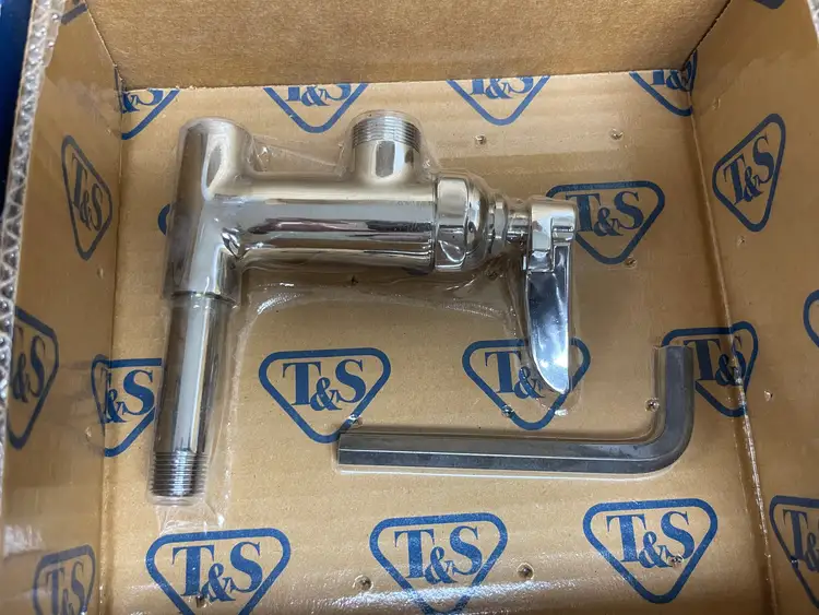 New | in-Stock T&S New T&S B-0155-LN Add on Sink Faucet with Lever Handle Faucets / Sprayers Illinois US | Falcon Restaurant Supply #1374815