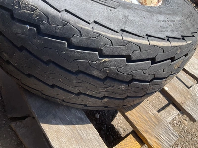 (4) 20.5x8.0-10 tires on steel 6-bolt wheels, used