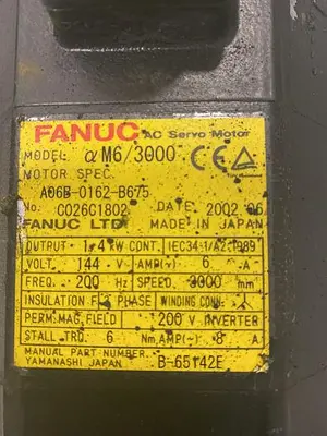 Used FANUC A06B-0162-B675 Servo Motors Michigan US | Aucto #1336183