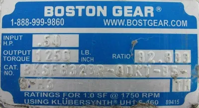 NEW BOSTON GEAR BKSF832BR-80KT-B5-S-M3 GEAR REDUCER 82.8:1 BKSF832BR80KTB5SM3
