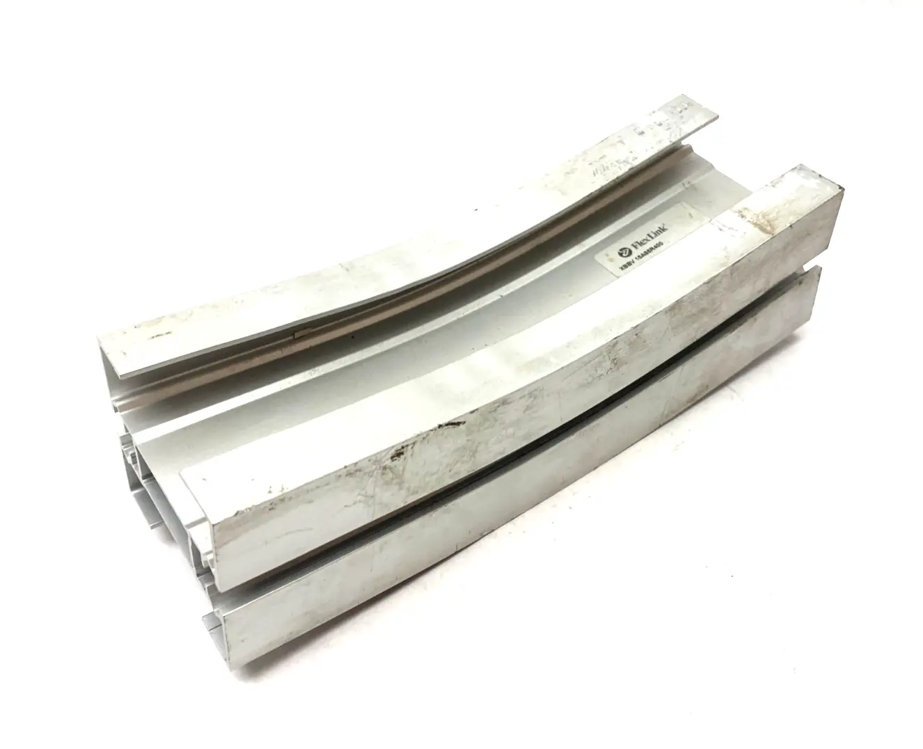 USED FLEXLINK ALUMINUM PROFILE 15 DEG. VERTICAL CONVEYOR BEND, X85