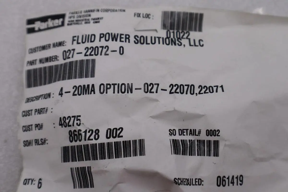 NEW OPEN BOX PARKER 027-22072-0 / 027220720 AMPLIFIER STOCK L-373-A