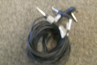 (Pair) 2 Channel Instrument Cable(1/4Strt-1/4 Angled) 10' END TO END