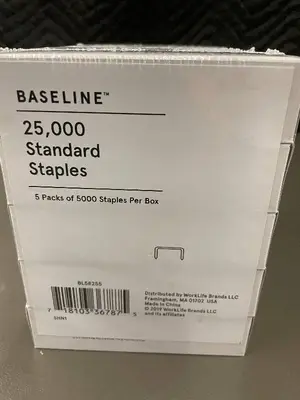 DE 3 - Baseline 25,000 Standard Staples in 5 Packs of 5000 Per Box