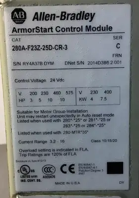 USED Allen Bradley 280A-FN-25-C
