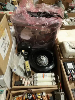 5 PALLETS OF ASSORTED ELECTRICAL AND COMPONENTS
