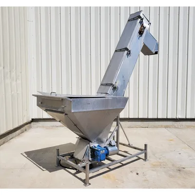Used 10"W Inclined Cleated Belt Conveyor - Stainless Steel