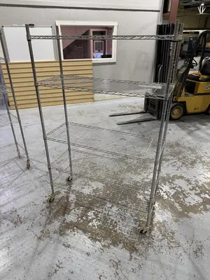 5 Tier Heavy Duty Rolling Wire Rack 48" x 18" x 73 1/2"