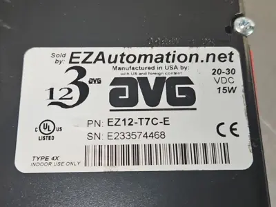AVG EZAutomation EZ12-T7C-E Screen Interface Panel (BIN455)